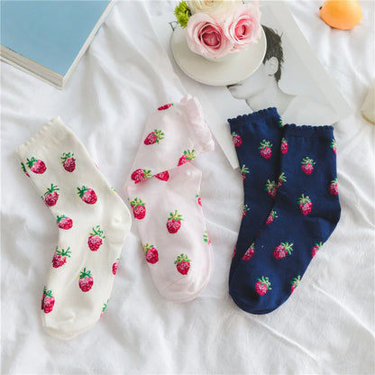 Must-Have Kawaii Strawberry Milk Socks One Size Fits Most Women