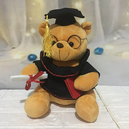 Graduation Bear 18cm Teddy Bear Plush Toy Hat Book Dr. Doctor Stuffed Animal Congratulations Graduation Gifts