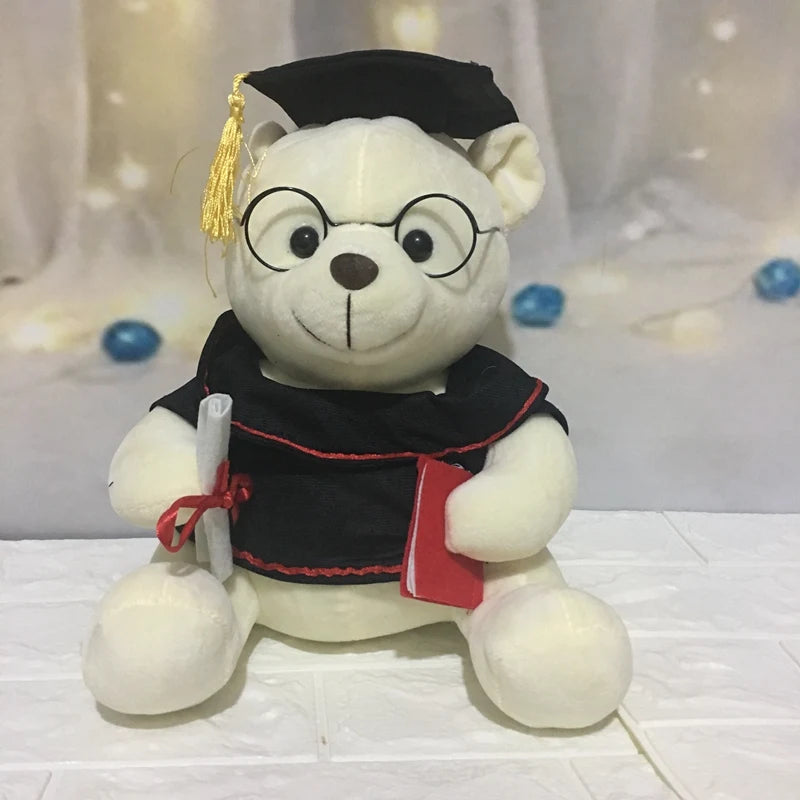 Graduation Bear 18cm Teddy Bear Plush Toy Hat Book Dr. Doctor Stuffed Animal Congratulations Graduation Gifts