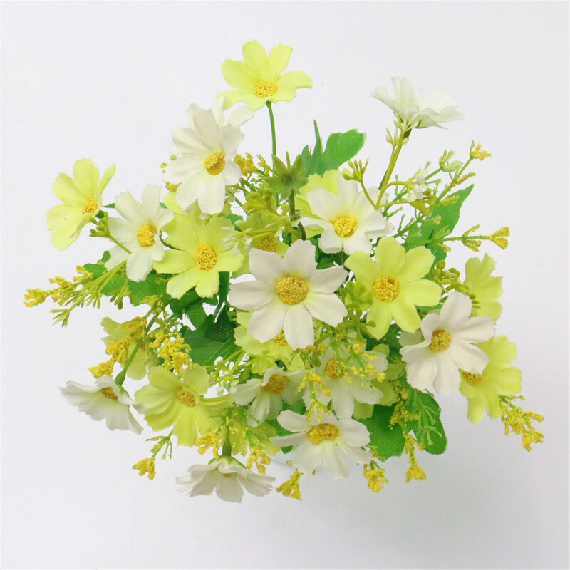 One Bouquet 7 Branch 28 Heads Cute Silk Daisy Artificial Decorative Flower DIY Wedding Flower Bouquet Home Room Table Decoration