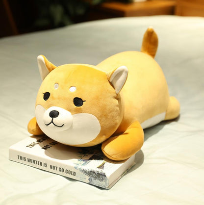 35-75CM Cute Corgi & Shiba Inu Dog Plush Toys kawaii Lying Husky Pillow Stuffed Soft Animal Dolls Children Baby Gift