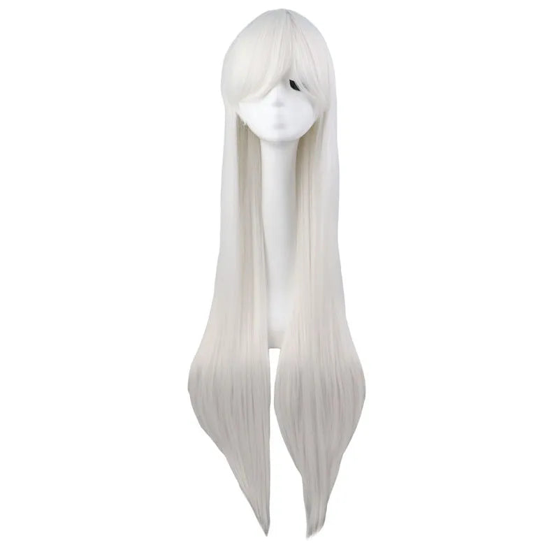 Long Straight Cosplay Wig Black Purple Black Red Pink Blue Dark Brown 100 Cm Synthetic Hair Wigs