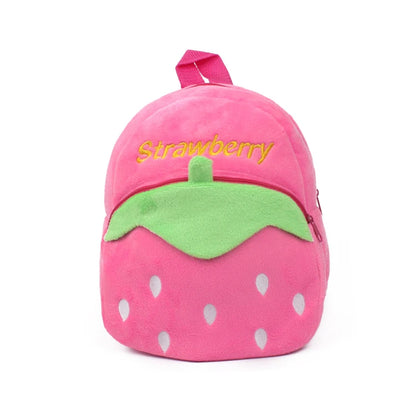 Cute Strawberry Plush Backpack Cartoon Animal Mini School Bags Candy Bag for Kids Baby Girl Boy Gift 1-3 Years