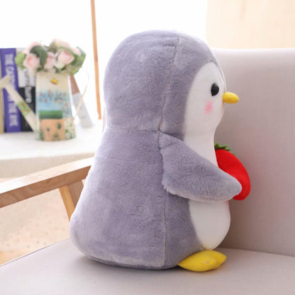 25cm 45cm cute plush penguin toy grey stuffed animal soft doll hold penguin watermelon banana kids toys birthday gift for child