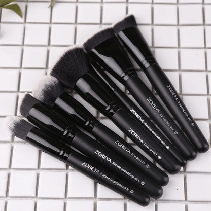 ZOREYA Black Makeup Brushes Set Eye Face Cosmetic Foundation Powder Blush Eyeshadow Kabuki Blending Make up Brush Beauty Tool