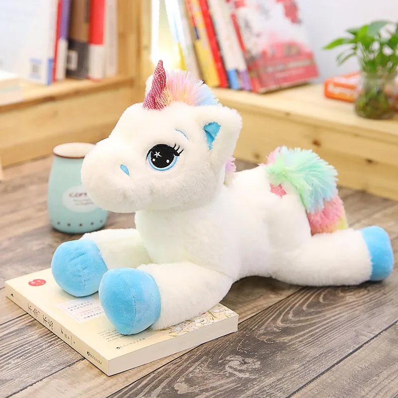 80cm Rainbow Unicorn Plush Toys Kawaii Kids Toys Stuffed Cartoon Animal Baby Doll Children Christmas Birthday Gift