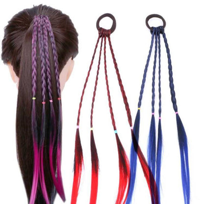 New Cute Girls Elastic Hair Rope Rubber Bands Braides Hair Accessories Wig Ponytail Hair Ring Kids Twist Braid Rope Hair Braider