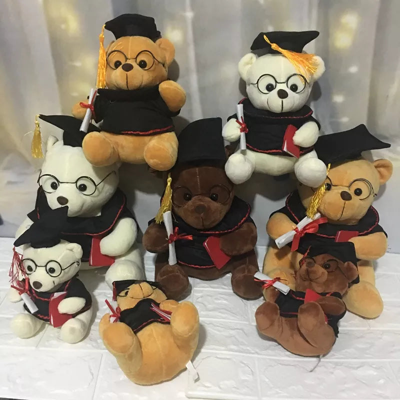 Graduation Bear 18cm Teddy Bear Plush Toy Hat Book Dr. Doctor Stuffed Animal Congratulations Graduation Gifts