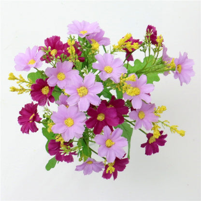 One Bouquet 7 Branch 28 Heads Cute Silk Daisy Artificial Decorative Flower DIY Wedding Flower Bouquet Home Room Table Decoration