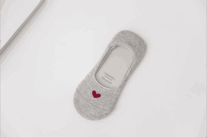 5 paires New Product Woman Socks  Love heart Socks Silica Gel Non-slip Boat Socks Low Help Shallow Mouth