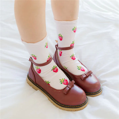 Must-Have Kawaii Strawberry Milk Socks One Size Fits Most Women