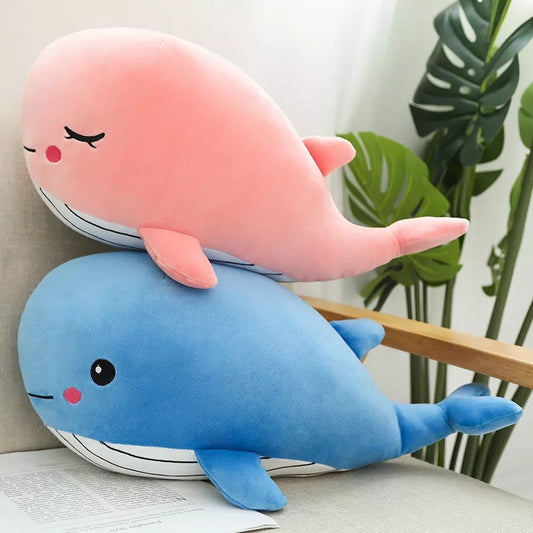Kawaii Soft Whale Plush Toy Cartoon Animal Fish Stuffed Doll Baby Sleeping Pillow Cushion Kid Girlfriend Christmas Present