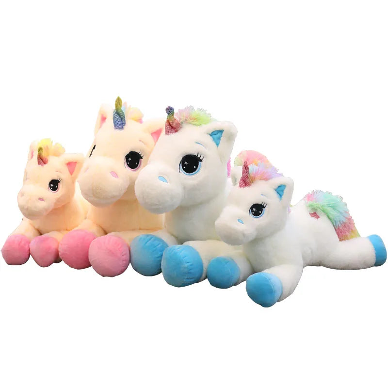 80cm Rainbow Unicorn Plush Toys Kawaii Kids Toys Stuffed Cartoon Animal Baby Doll Children Christmas Birthday Gift