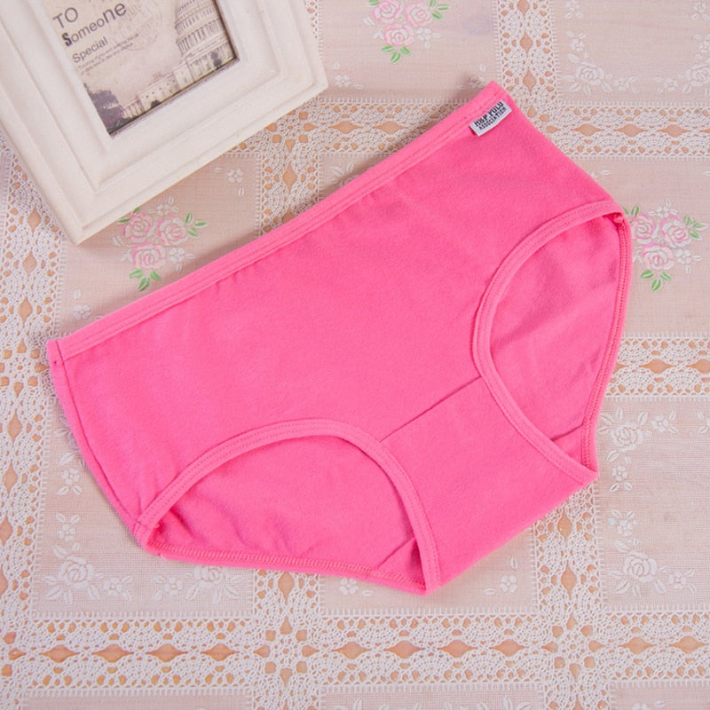Cotton Panties for Women Underwear Plus Size Brief Girls Lingerie Solid Color Panties Female Seamless Underpant Ladies 7Pcs