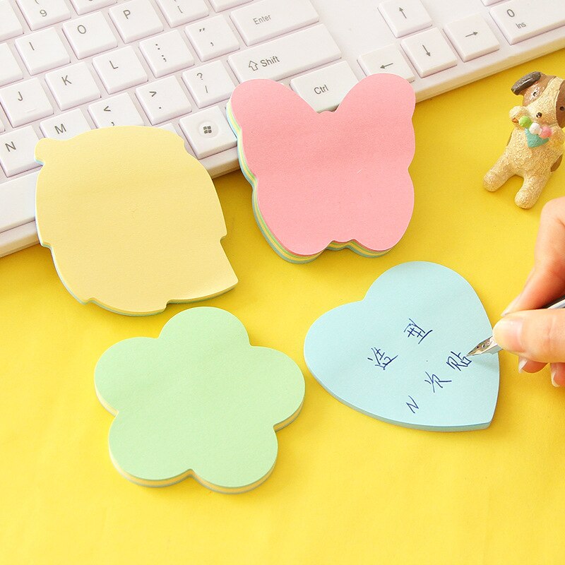 Creative Post Colour Self Stick Notes Self-adhesive Sticky Note Cute Notepads Posted Writing Pads Stickers Paper 100 Sheets/pad