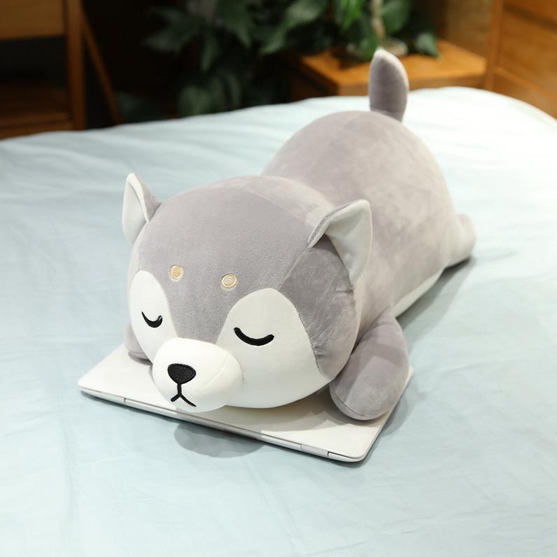 35-75CM Cute Corgi & Shiba Inu Dog Plush Toys kawaii Lying Husky Pillow Stuffed Soft Animal Dolls Children Baby Gift