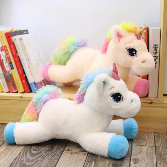 80cm Rainbow Unicorn Plush Toys Kawaii Kids Toys Stuffed Cartoon Animal Baby Doll Children Christmas Birthday Gift
