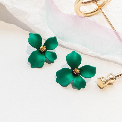 Korean Style Cute Flower Earrings For Women New Fashion Sweet Earrings Woman Brinco Wholesale Jewelry Colorful Earrings