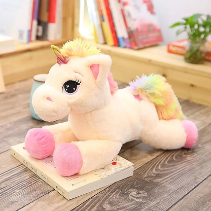 80cm Rainbow Unicorn Plush Toys Kawaii Kids Toys Stuffed Cartoon Animal Baby Doll Children Christmas Birthday Gift