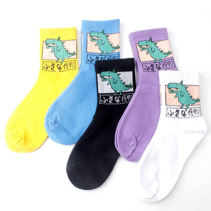 SP&CITY New Colored Cartoon Animal Short Socks Women Dinosaur Cute Ankle Harajuku Socks Low Printed Funny Socks Patterned Kawaii