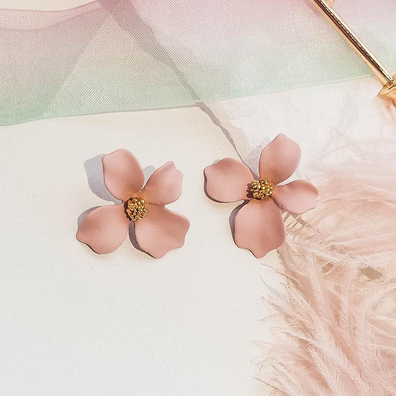 Korean Style Cute Flower Earrings For Women New Fashion Sweet Earrings Woman Brinco Wholesale Jewelry Colorful Earrings