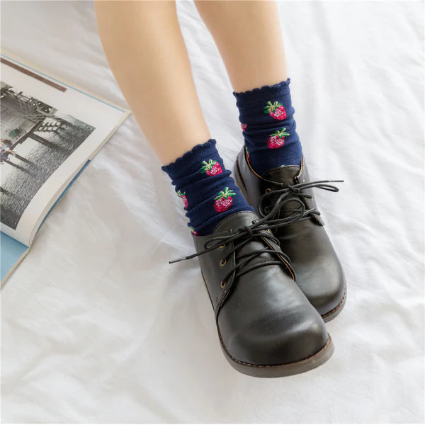 Must-Have Kawaii Strawberry Milk Socks One Size Fits Most Women