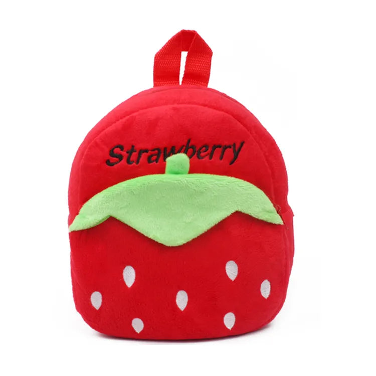 Cute Strawberry Plush Backpack Cartoon Animal Mini School Bags Candy Bag for Kids Baby Girl Boy Gift 1-3 Years