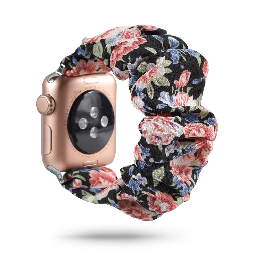 Scrunchie Elastic Watch Straps Watchband for Apple Watch Band Series 7 6 5 4 38mm 40mm 42mm 44mm for iwatch 45/41mm Bracelet