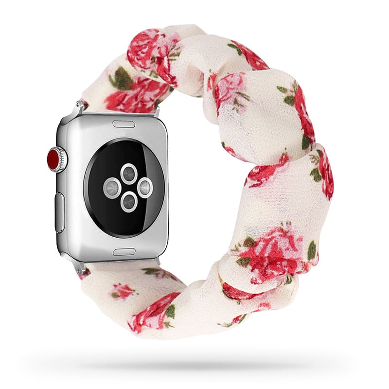 Scrunchie Elastic Watch Straps Watchband for Apple Watch Band Series 7 6 5 4 38mm 40mm 42mm 44mm for iwatch 45/41mm Bracelet