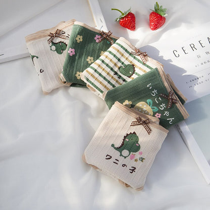Giczi Cartoon Cotton Women's Panties Sweet Breathable Underwear Lovely Strawberry Briefs Girls Underpants Skin-Friendly Lingerie