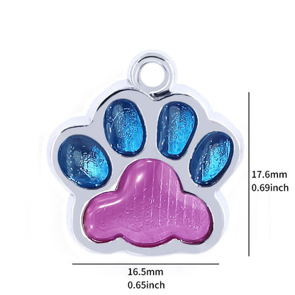 Personalized Dog Cat Tags Engraved Cat Dog Puppy Pet ID Name Collar Tag Pendant Pet Accessories Paw Glitter Pendant