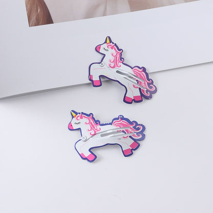 New Girls Cartoon Pattern Hairpins Cute Animal Rainbow Sweet Hair Clips Kids BB Clips Hair Accessories Fashion Barrettes Gift