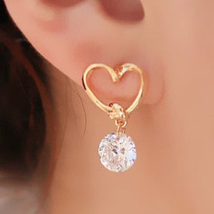 New Crystal Flower Drop Earrings for Women Fashion Jewelry Rhinestones Earrings Gift for Party Best Friend