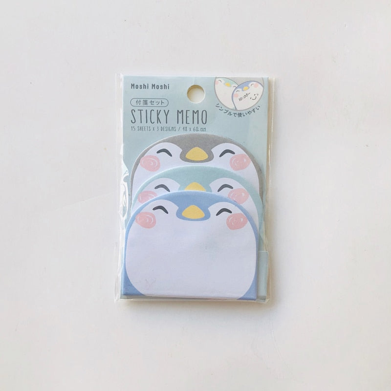 45 Sheets/Pack Kawaii Penguin Pig Bear Cat Memo Pads Student Stationery School Office Supply