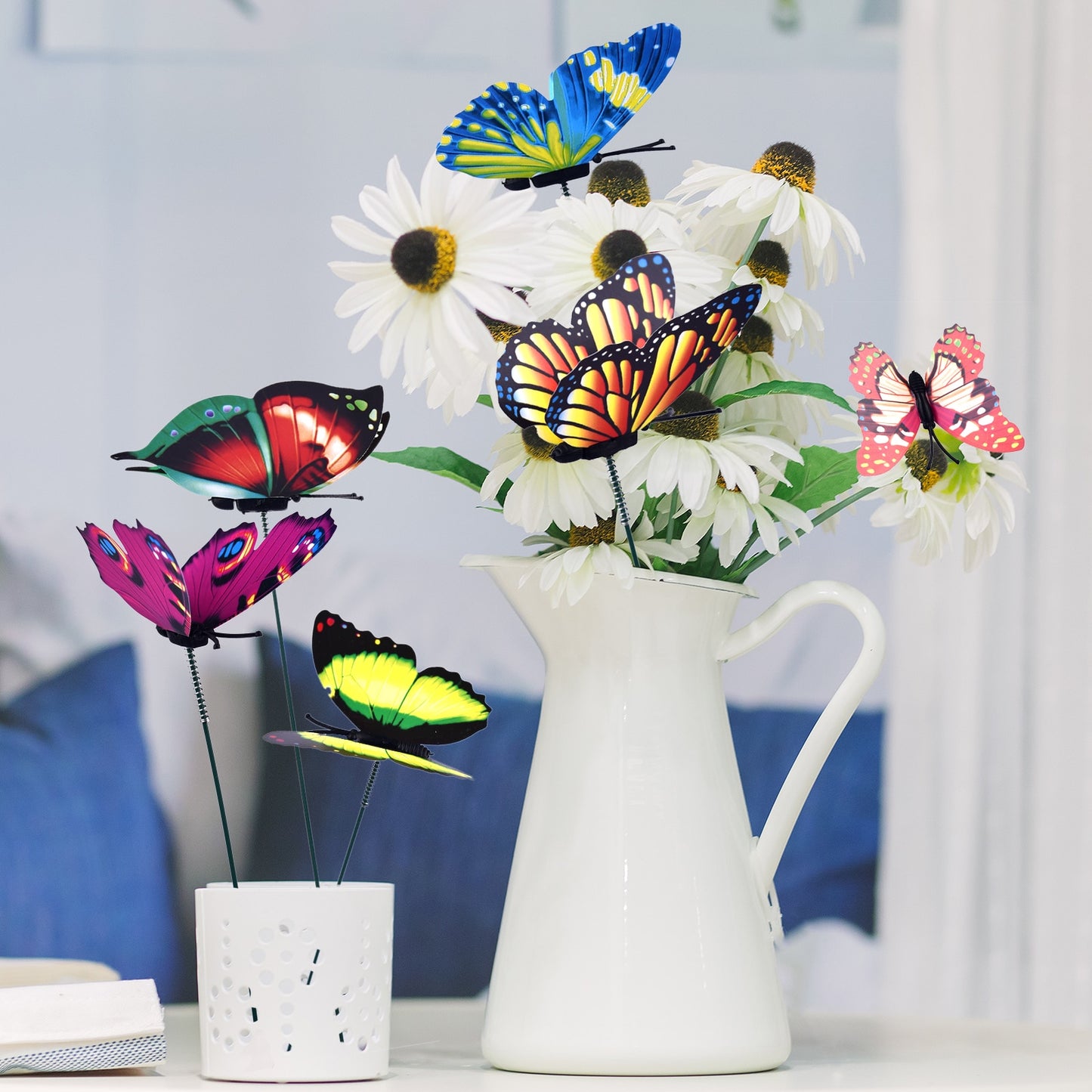 5-24Pcs/set Butterflies Garden Yard Planter Colorful Whimsical Butterfly Stakes Decoracion Outdoor Decor Flower Pots Decoration