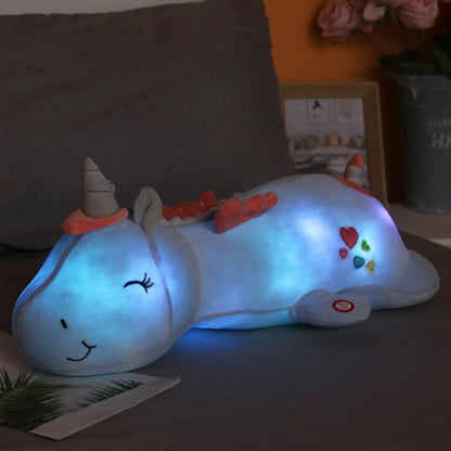 Kawaii Rainbow Glowing Night Light Unicorn Plush 24" Soft Stuffed Doll