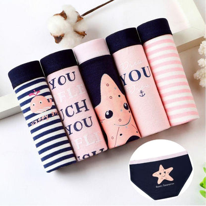 5PCS/Set Cute Cartoon Rabbit Panties Cotton Women Underwear Female Ladies Soft Breathable Briefs Girls Shorts Underpants