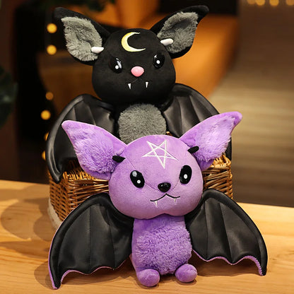 Dark Series Vampire Plush Bat Toy Pentacle Moon Bat Doll Stuffed Gothic Rock Style Bag Halloween Plush Kids Toy Home Decor