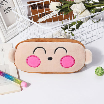 1Pcs Kawaii Cartoon Pencil Case Plush Cute Handle Pencilcase School Supplies Pencil Bag for Boy Girl Stationery Pouch