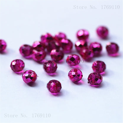 Isywaka Pink Multicolor 4*6mm 50pcs  Rondelle Austria faceted Crystal Glass Beads Loose Spacer Round Beads for Jewelry Making