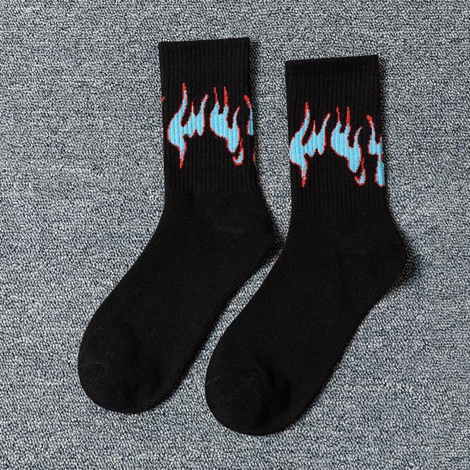 Women Korea Funny Socks Long Socks Black Cool Socks Harajuku Hip Hop Cotton Skateboard Socks Men New Trend Daisy Socks Men