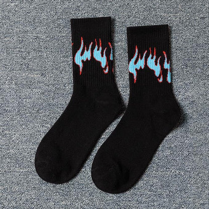 Women Korea Funny Socks Long Socks Black Cool Socks Harajuku Hip Hop Cotton Skateboard Socks Men New Trend Daisy Socks Men