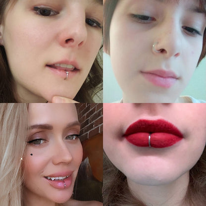 1-3pcs Women Lip Ring Piercing Fake Stainless Steel Nose Rings Septum Piercing Clip on Mouth Non Piercing Punk Cuff Hoop Earring
