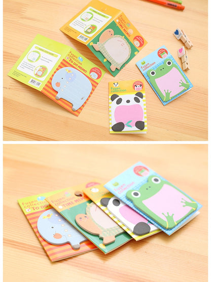 50 PCs Creative Cartoon Cute Animal Sticky Notes Removable Notes Message Sticker Student Stationery Sticky Notes School Supplies