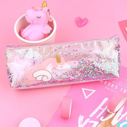 Cute Unicorn Pencil Case Kawaii Shining PU Pencilcase School Pen Case Supplies Pencil Bag School Box Pencils Pouch Stationery