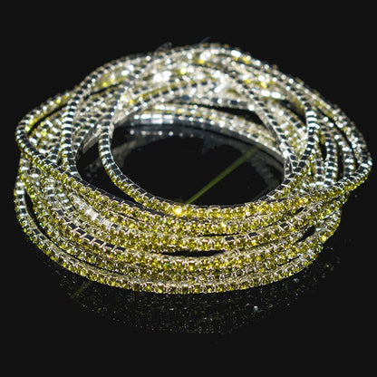 10 Pieces of Ladies Transparent Shiny Crystal Bracelet 27 Colors Full Rhinestone Elastic Bracelet Women Wristband Bracelet Gift