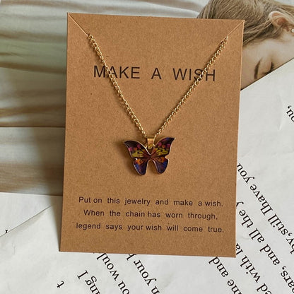 Fashion Women Necklace Korea Style New Butterfly Pendant Necklace Gift For Girl  Cute Lovely Neck Jewelry Wholesale Dropshipping