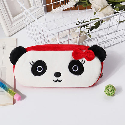 1Pcs Kawaii Cartoon Pencil Case Plush Cute Handle Pencilcase School Supplies Pencil Bag for Boy Girl Stationery Pouch