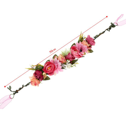 Molans Spring Bohemian Flower Crowns Beach Hawaii Floral Garland Romantic Faux Rose Wedding Wreaths New Flower Headband