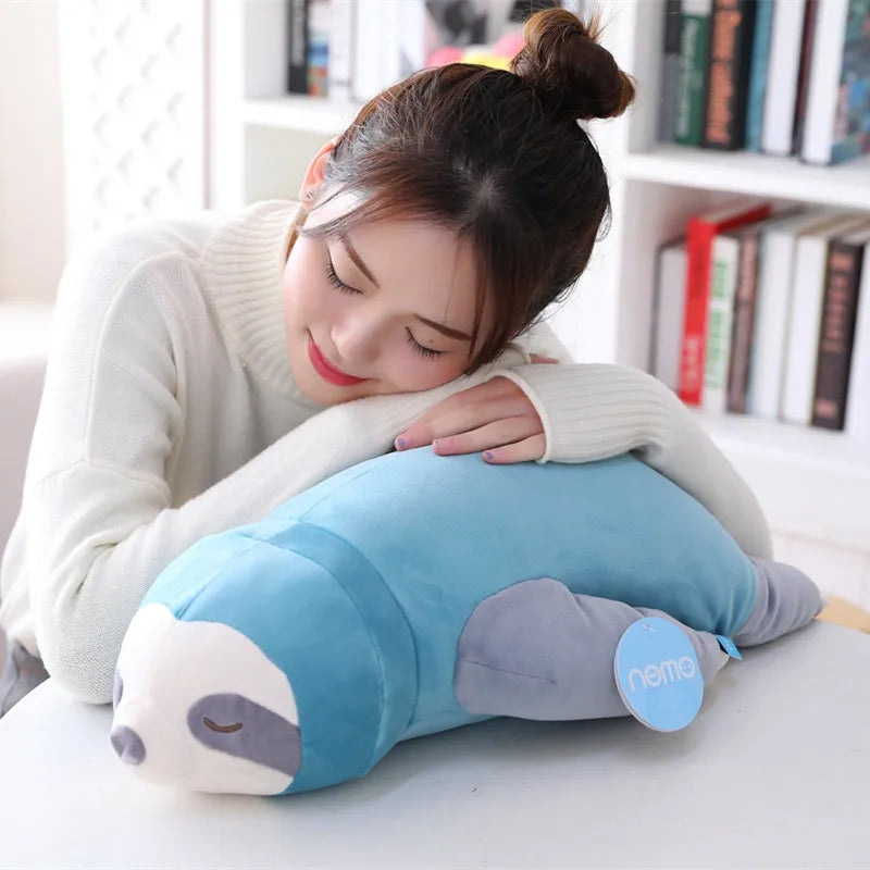 GIANT Sloth Stuffed Animal 100cm Cute Kawaii Lazy Sleeping Three-Toed Sloth Plush Toy Soft Doll Plushies Pillow Children Kids Birthday Gift